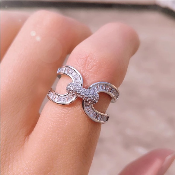 925 SILVER FILLED BOHEMIAN MICRO INLAID CUBIC ZIRCON ADJUSTABLE RING - Picture 5 of 16